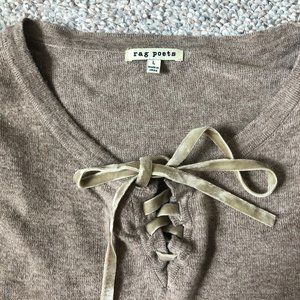 Grey-brown Lace-up Sweater